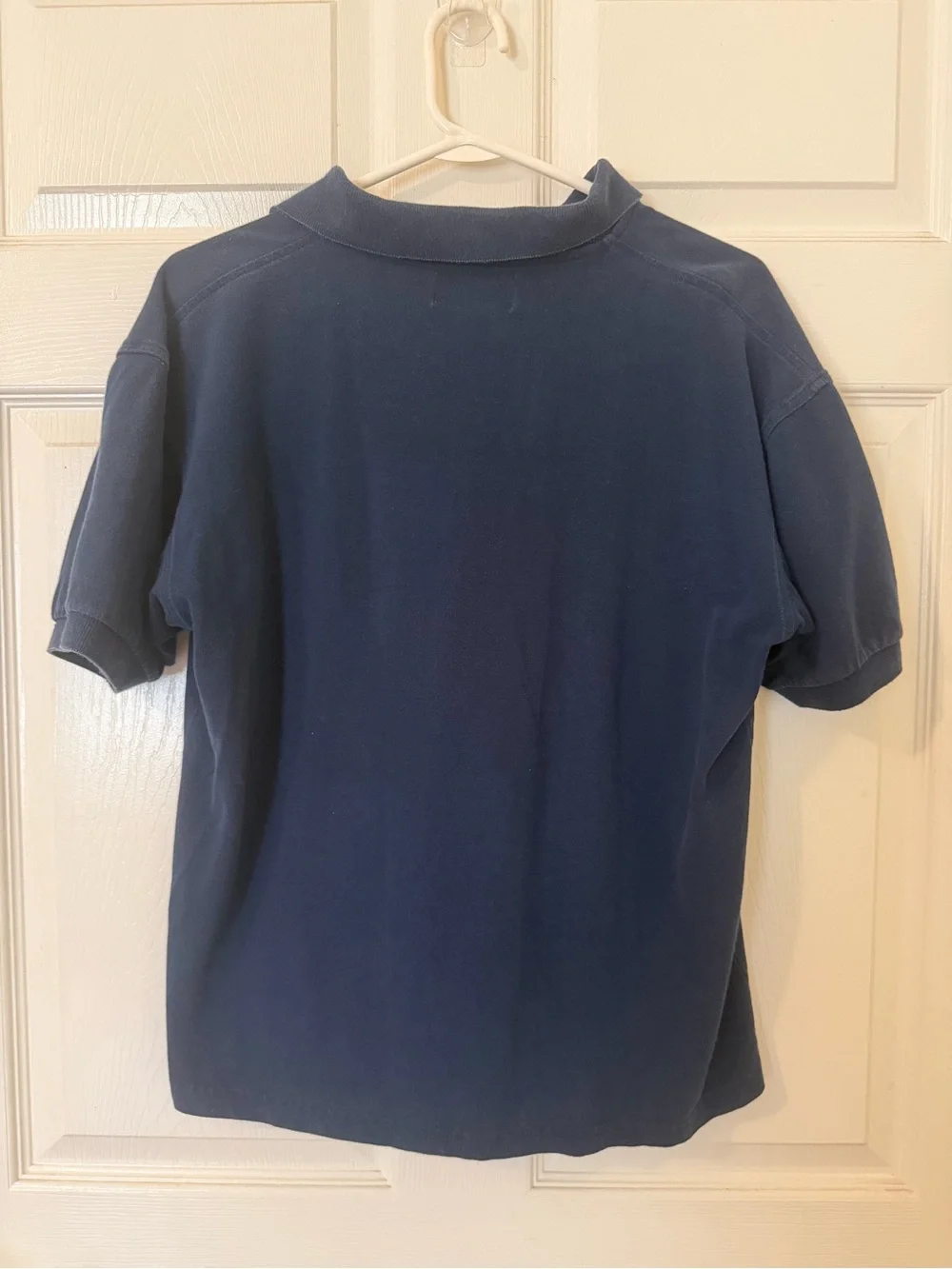 Vintage Made in USA Polo Ralph Lauren Navy Blue Pique Polo Shirt Medium